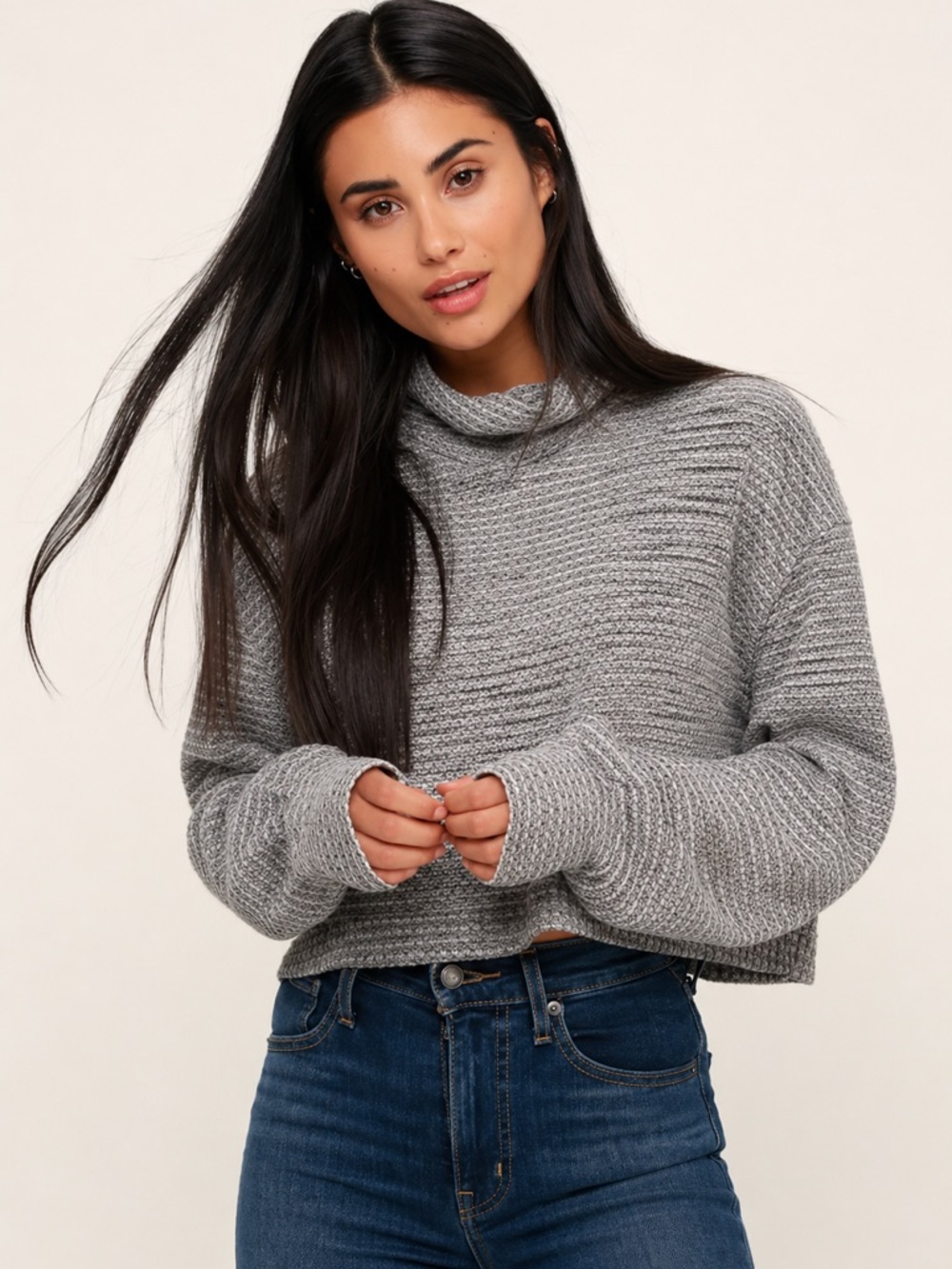 Free People Turtleneck Long Sleeve Top XS Oversize